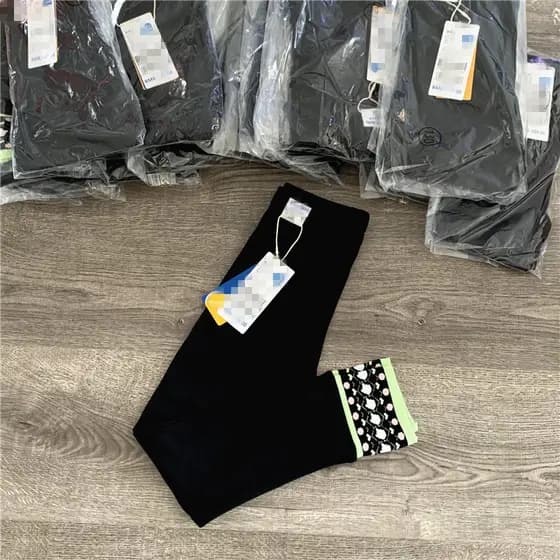 Contador genuíno 2024 primavera outono estilo meninas cintura cheia Leggings de malha estiramento calças pretas
