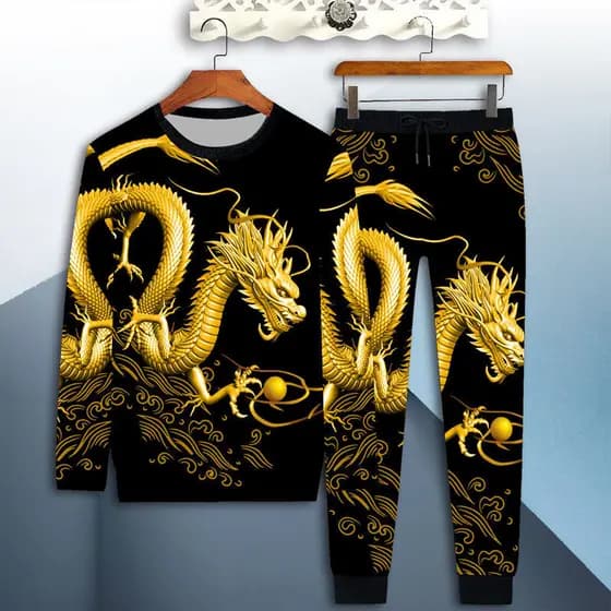 Peça única/terno sem sentido impresso Casual terno masculino calças de manga comprida primavera outono inverno moda na m