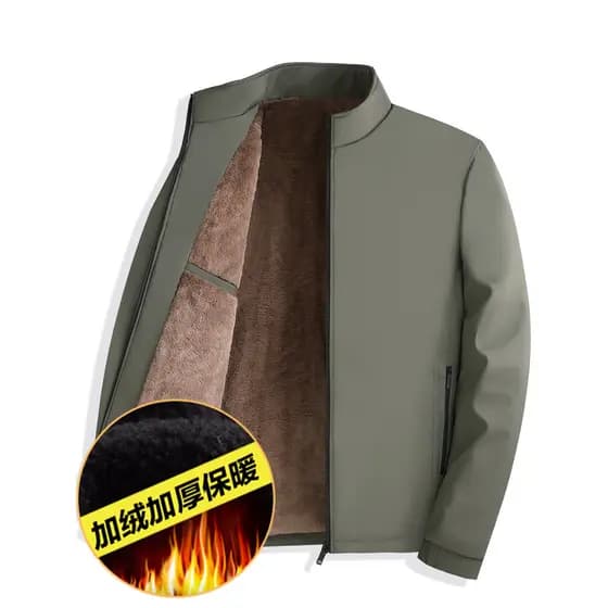 Jaqueta masculina acolchoada de algodão para idosos de meia-idade, jaqueta espessada acolchoada de lã, outono inverno, v