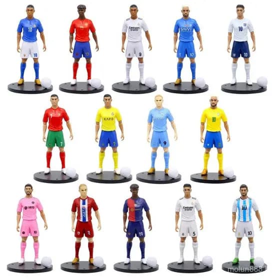 20251 Peça 19cm Estrela do Futebol Cristiano Ronaldo Lionel Messi Neymar Kylian Mbappé Jude Bellingham Erling Haaland La