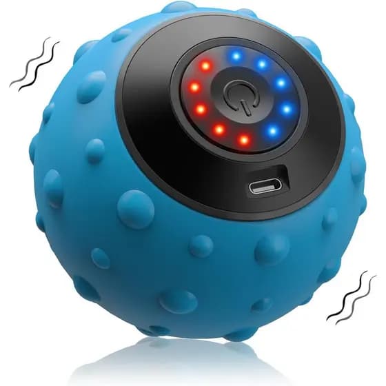 Bola de Massagem Vibratória Aprimorada com 5 Velocidades, Display LED, Bola de Massagem Vibratória Recarregável para Alí