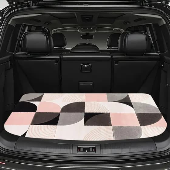 Tapete de porta-malas GM, padrão xadrez preto e branco, tapete de porta-malas de carro com impressão Digital estilo clás