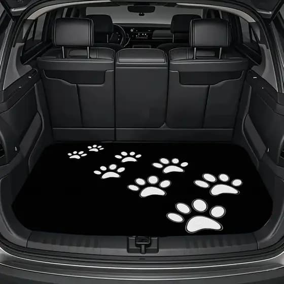 Tapete durável do tronco do carro, tapete traseiro impresso da pata do filhote de cachorro, tapete Interior do veículo,
