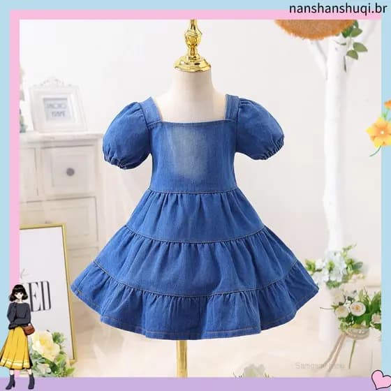 Vestido Jeans Curto Com Cintura Elástica , Mulheres Evangélicas E # 39 ; s Fas hion , Mangas , Beatriz