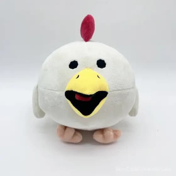 Nova arma de frango branco pequeno frango voador brinquedo de pelúcia boneca crianças Ragdoll