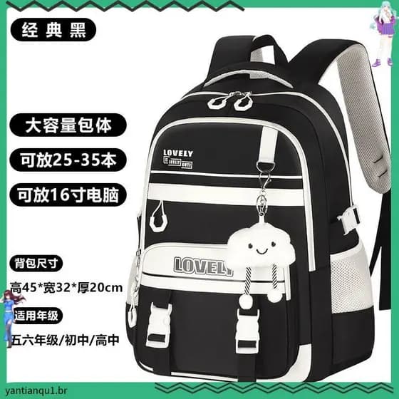 Meninas sacos de escola primária meninas um a três a seis séries reduzir carga cume suporte à prova dwaterproof água 6-1