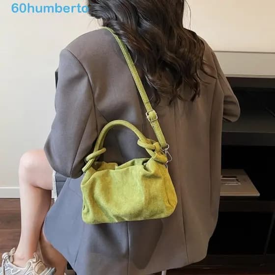 HUMBERTO Bolsa De Ombro Único , Com Alça Textura Camurça Crossbody , Feminina De Grande Capacidade