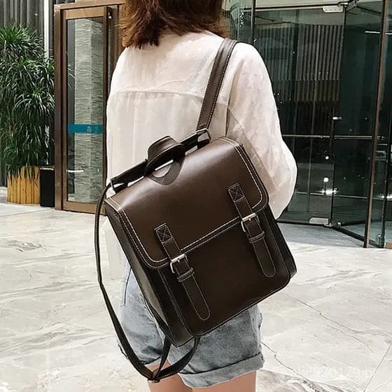 Nova Tendência de Moda pu Mochila Casual Retro Mochila de Couro Mochila Fixa para Estudantes Mochila para Senhoras