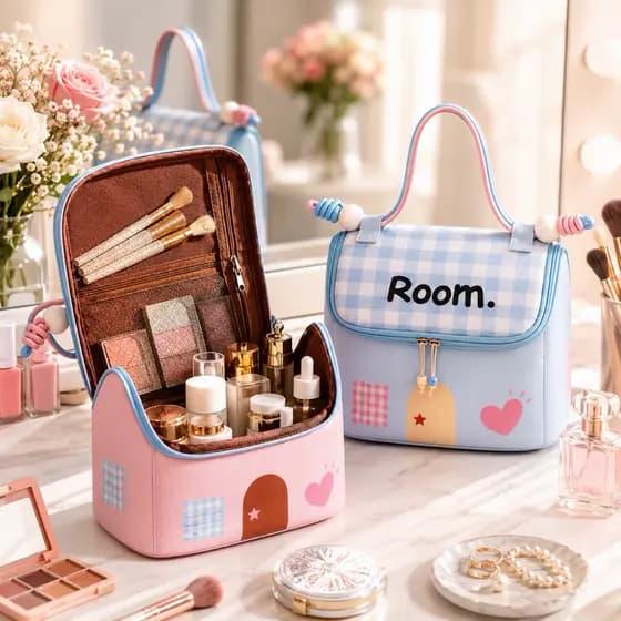 Bolsa Maquiagem Feminina Grande Capacidade Necessaire Organizador de Viagem