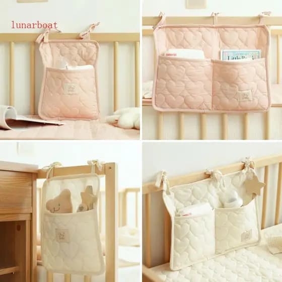 lunarboat Bolsa Portátil Para Saco Organizador Pendurar Cama Fraldas Bebês Acessórios Berço