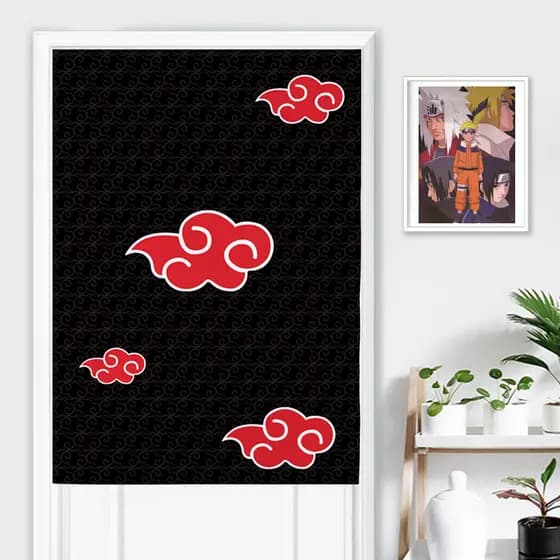 Cortina de pano para sala de estar Naruto Cortina de porta sem perfuração
