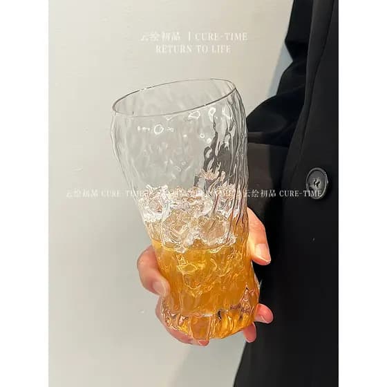Vidro de chá de frutas de grande capacidade doméstico criativo padrão de árvore luz luxo High-End transparente água potá