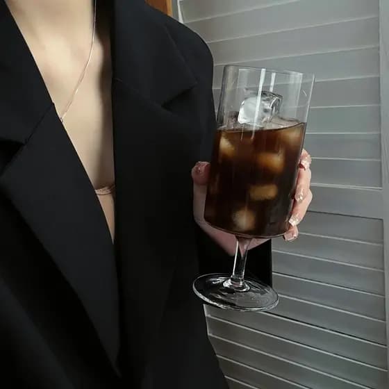 Copo de coquetel nicho ins simples gelo americano vidro Latte café suco bebida bolha copo de água