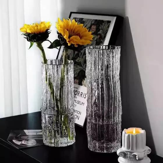 Grande luz luxo vaso de vidro grande calibre transparente cultura água flores ins estilo sala estar Desktop arranjo flor