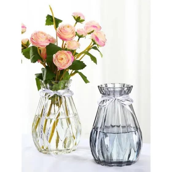 Vaso arranjo de flores vidro transparente doméstico nórdico alto estilo sala estar decoração ornamentos hidropônico flor