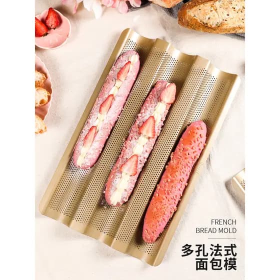 Grande tamanho pequeno retangular Baguette torrada três-Slot assadeira bolo ferramenta de cozimento Rack utensílios de f
