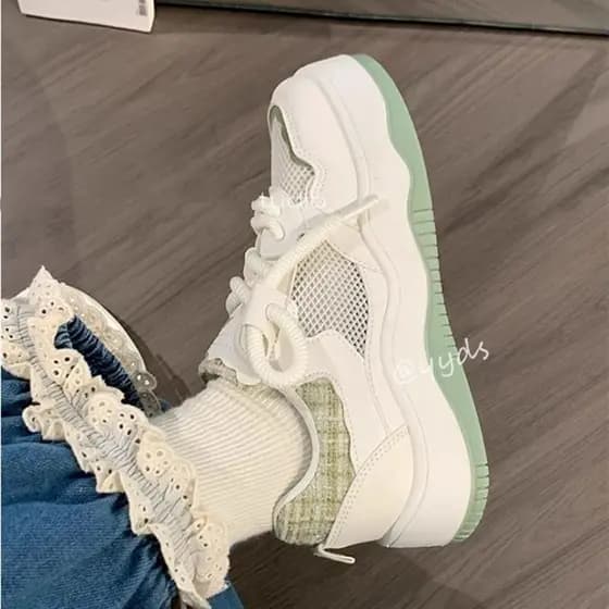 Estilo celebridade 2025 novo estilo primavera outono estrelas Netizen tênis de sola grossa All-Match sapatos femininos c