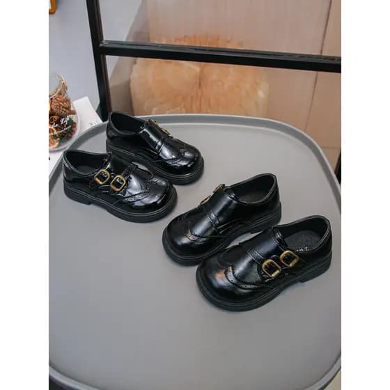 Crianças pequenos sapatos de couro estilo britânico 2026 primavera outono novo estilo meninos mocassins casuais meninas