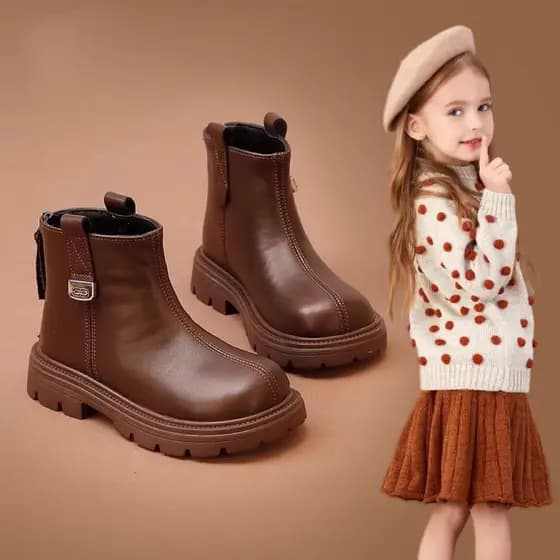 Meninas botas crianças Martin botas de couro genuíno pequena princesa botas curtas 2025 novo estilo outono botas únicas