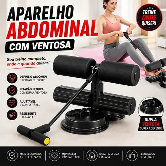 Aparelho Abdominal com Ventosa Sit Up Treino em Casa Fitness Academia