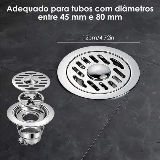 2pcs Grelha de Ralo Quadrada Inox 10x10cm, Anti-inseto e Anti-odor para Banheiros e Áreas Úmidas Domésticas