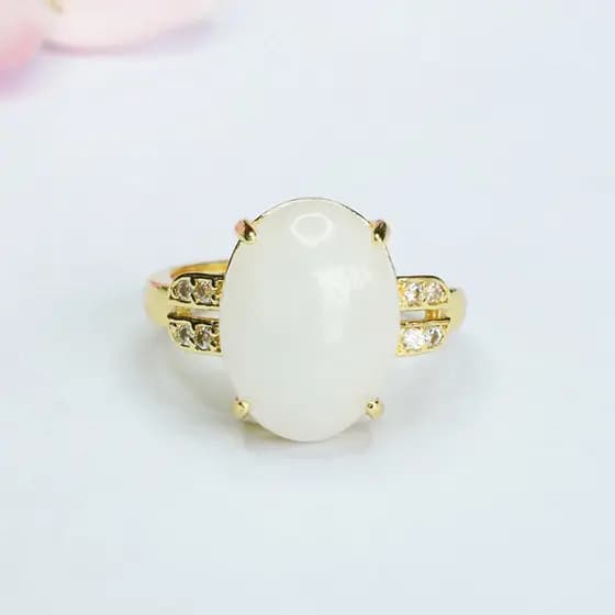 Natural Hetian jade anel branco jade anel jade Retro estilo étnico masculino feminino jóias moda presente exclusivo