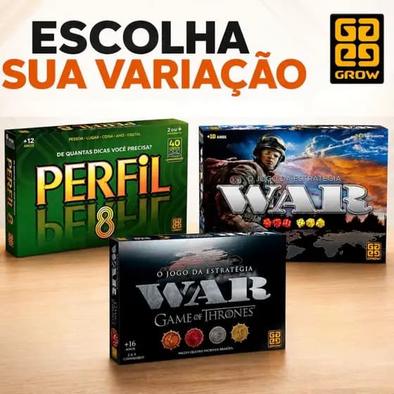 Jogo de Tabuleiro, Perfil 8, War, War Game of Thrones, Escolha o Seu Preferido - Original Grow