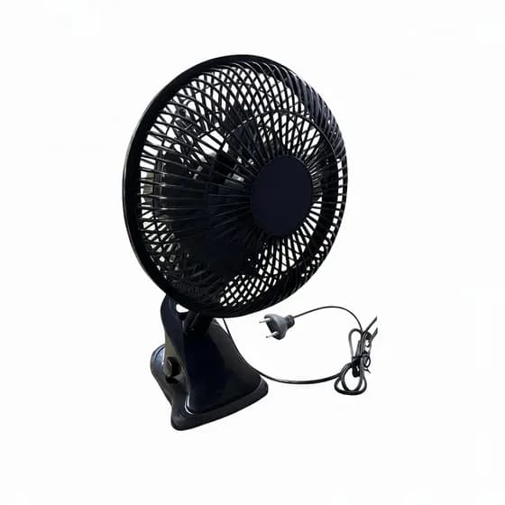 Mini Ventilador Pessoal Silencioso e Potente 220v 20cm 3 Pás Preto Clip Portátil De Mesa
