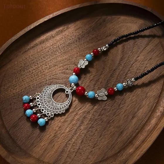 TUTU Turquia Boêmio ck Pedra Azul Moeda Étnica sel Colar Cocar Cigano Boho Praia Gargantilha Bib Cabeça Corrente Para Mu