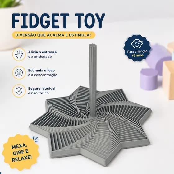 Fidget Toy Viral Anti Stress Estrela Sensorial Relaxante 3D Ansiedade