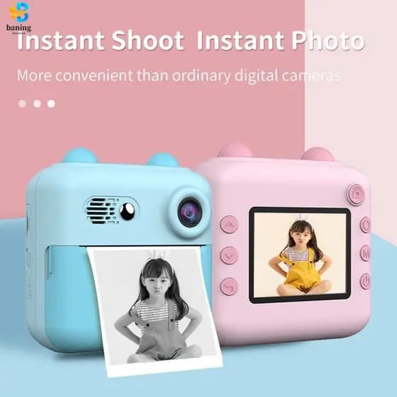 Câmera De Impressão Instantânea Para Crianças , Fotografia De Vídeo , Brinquedo Fotográfico Digital , Mini Impressora Té