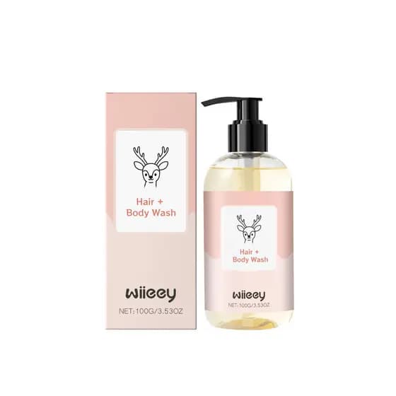 Wiieey Crianças Shampoo Lavagem Corporal 2 em 1 Ingredientes Suaves Cuidados para Bebês Banho Feliz Espuma Delicada