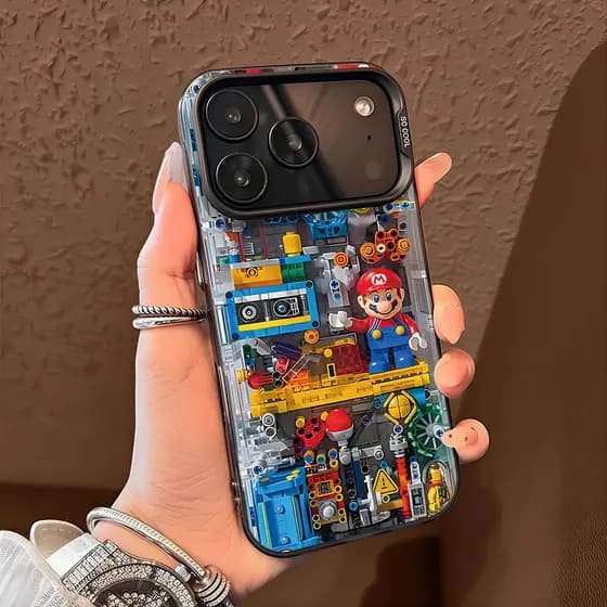 Capinha para iPhone 17/16/15/14/13/12 Pro Max Capinha Super Mario Com Proteção Total De Câmera