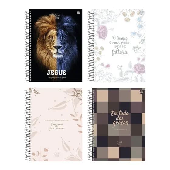 Caderno Universitário Animativa Cristo 100% 10 Matérias 160 Folhas