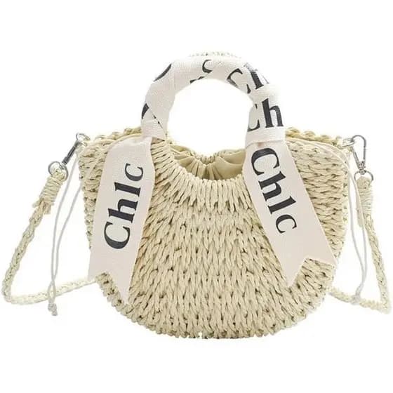 Eiyye Bolsa De Palha Tecida Para Mulheres , Praia De Verão , Alça Superior Crossbody Com De Ombro Corda De Papel Artesan
