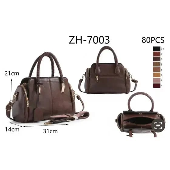 Bolsa Moda Feminina Média Baú Espaçosa Com Alça ZH-7003