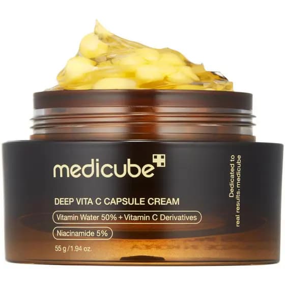 medicube Deep Vitamin C Golden Capsule Hidratante Facial-Cápsulas Lipossomas Para Rugas , Gel De Pele Transparente