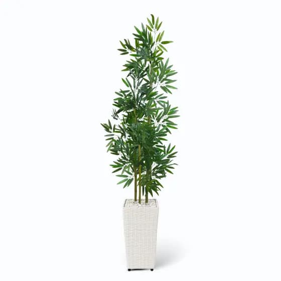 Planta Artificial Bambu Mosso e Vaso de Polietileno Decoração
