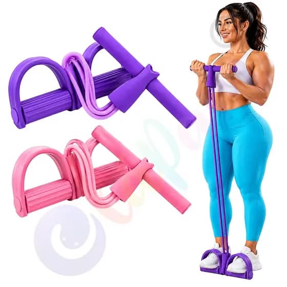 Elástico Multifuncional Com Pedal Para Exercícios Fitness Musculação Caseira E Alongamento