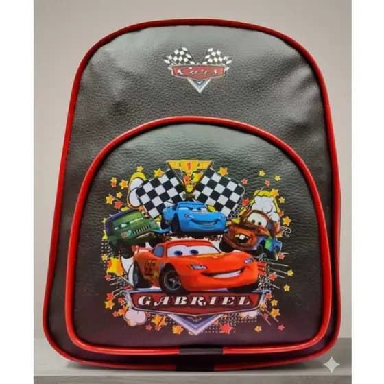 Mochila Infantil Carros Personalizada Gabriel Escolar Menino Relâmpago McQueen Disney Costas