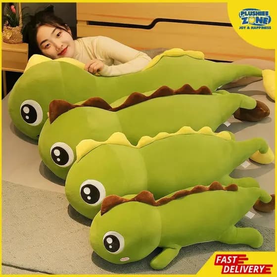 PLUSHIEEZONE Almofada de Pelúcia Dinossauro Fofa 55cm 110cm 150cm Brinquedo de Pelúcia Macio para Crianças Presente de A