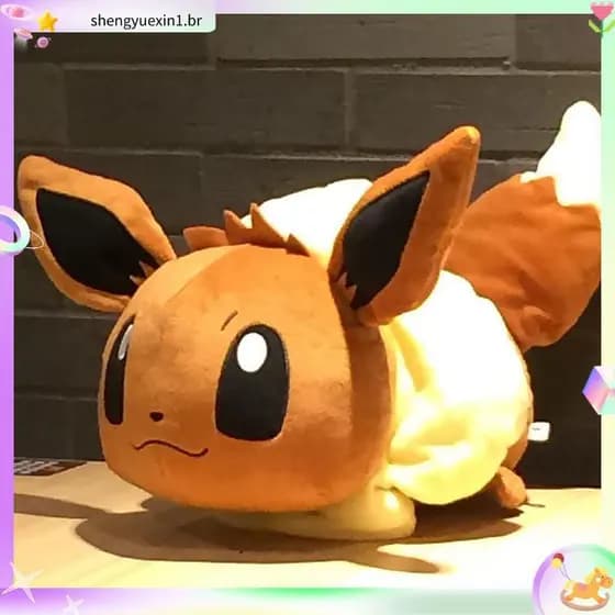 50cm Tamanho Grande Anime Pokemon Plush Eevee Hold Pillow Brinquedos De Pelúcia Recheados Kawaii Boneca Para Crianças