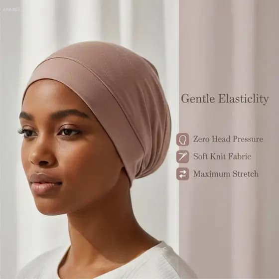 Chapéu De Lenço ADAMES , Base De Fita Muçulmana Elástica Ajustável , Turbante Islâmico De Cor Sólida Underscarf