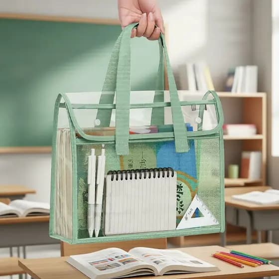 Organizador de Arquivos à Prova d'Água A4 Transparente – Bolsa de Armazenamento Resistente e Grossa para Práticas de