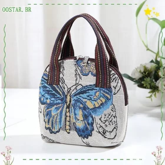 Bolsa OOSTAR Top Handle Handbag , Impressão Dacron Retro Tote HandBags , Bolsas Estilo Étnico De Grande Capacidade