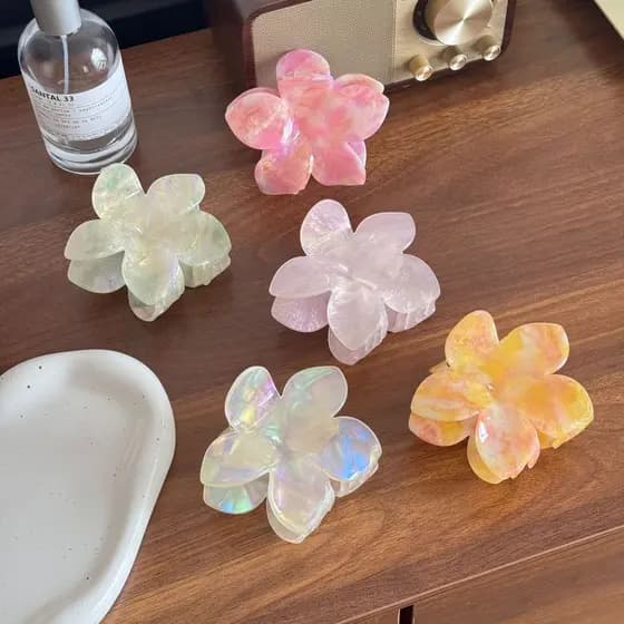 High-End sentimento deslumbrante colorido Frangipani Grab clip grampo de cabelo de acetato de alta qualidade All-Match f