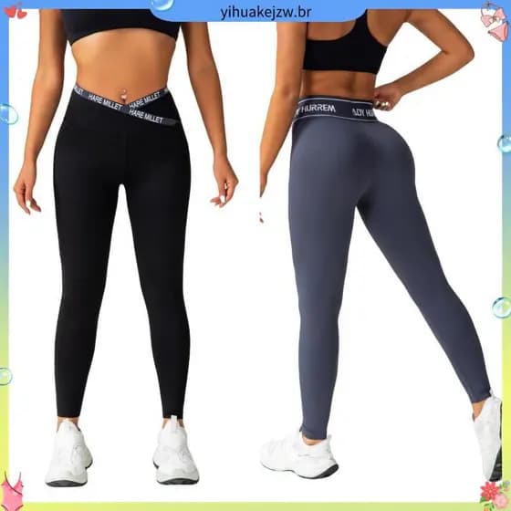 Mulheres E # 39 ; s Leggings Polidas Massam Fitn ess Preto