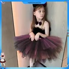 Meninas gatinhos trajes inchado gaze saia dança monstros gatos persas crianças trajes de desempenho Animal