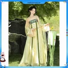 Banxiyue luz verão feito em Tang Original comprimento do peito saia quebrada fada fresco diário Hanfu terno feminino nov