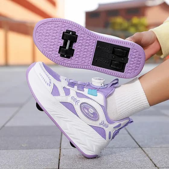 2026 novo estilo crianças esportes sapatos de skate meninos patins ao ar livre botão rotativo Runaway sapatos meninas